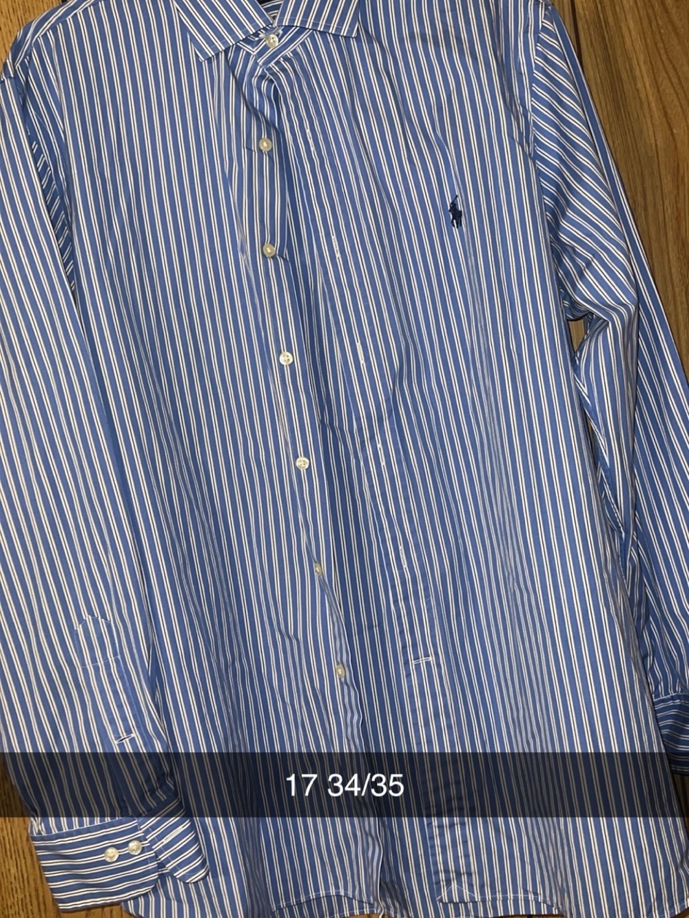 Ralph Lauren Blue and White Striped Dress Shirt